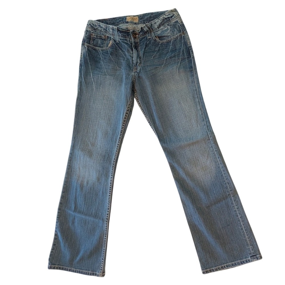 BKE Bootcut Jeans Womens 32 Blue Medium Wash Whiskered Faded Denim Pants